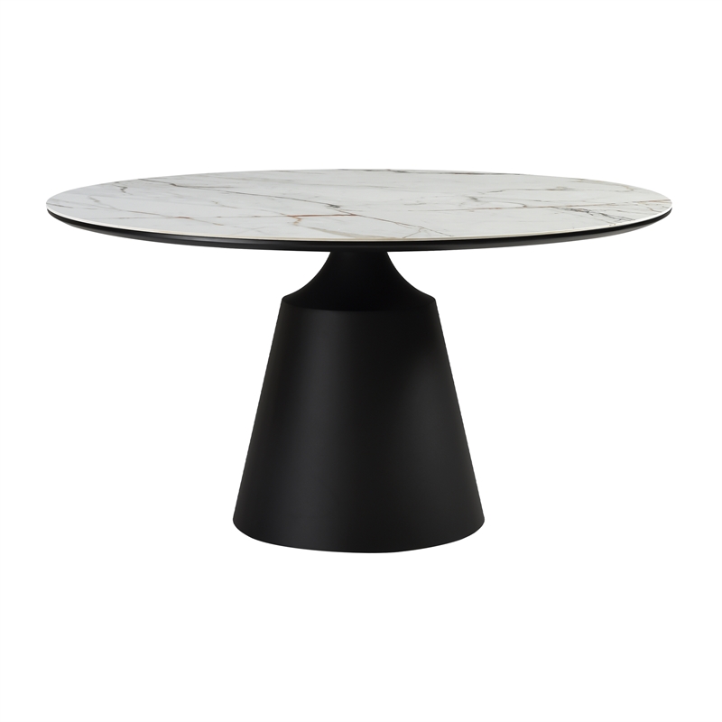 Knox Pria 5 Piece Dining Set with Stone Top and Gray Fabric Chairs