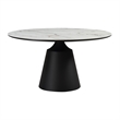 Knox Pria 5 Piece Dining Set with Stone Top and Gray Fabric Chairs