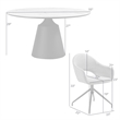 Knox Pria 5 Piece Dining Set with Stone Top and Gray Fabric Chairs