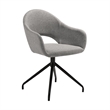 Knox Pria 7 Piece Dining Set with Stone Top and Gray Fabric Chairs