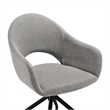 Knox Pria 7 Piece Dining Set with Stone Top and Gray Fabric Chairs