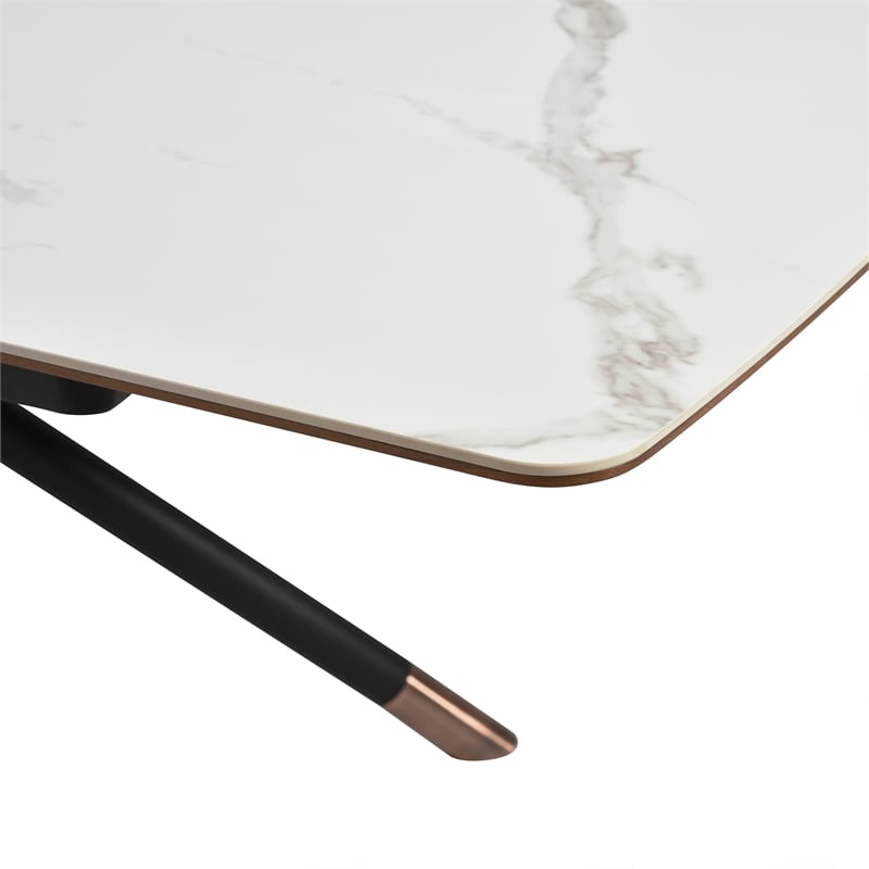 Alora Maverick 7 Piece Extendable Dining Set with Two-Tone Gray Fabric Chairs