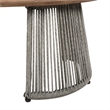 Orbit Outdoor Dining Chair in Eucalyptus Wood with Gray Rope and Taupe Cushions