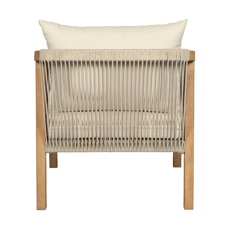 Vivid Outdoor Counter Stool in Gray Eucalyptus Wood with Gray Olefin Cushions