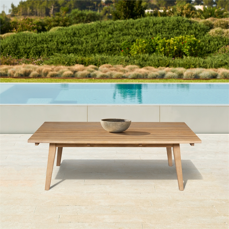Vivid Outdoor Patio Bar Stool in Gray Eucalyptus Wood with Gray Olefin Cushions