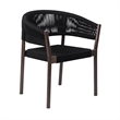 Glendora Doris Outdoor 7 Piece Live Edge Dining Set in Eucalyptus and Black Rope