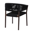 Glendora Doris Outdoor 7 Piece Live Edge Dining Set in Eucalyptus and Black Rope