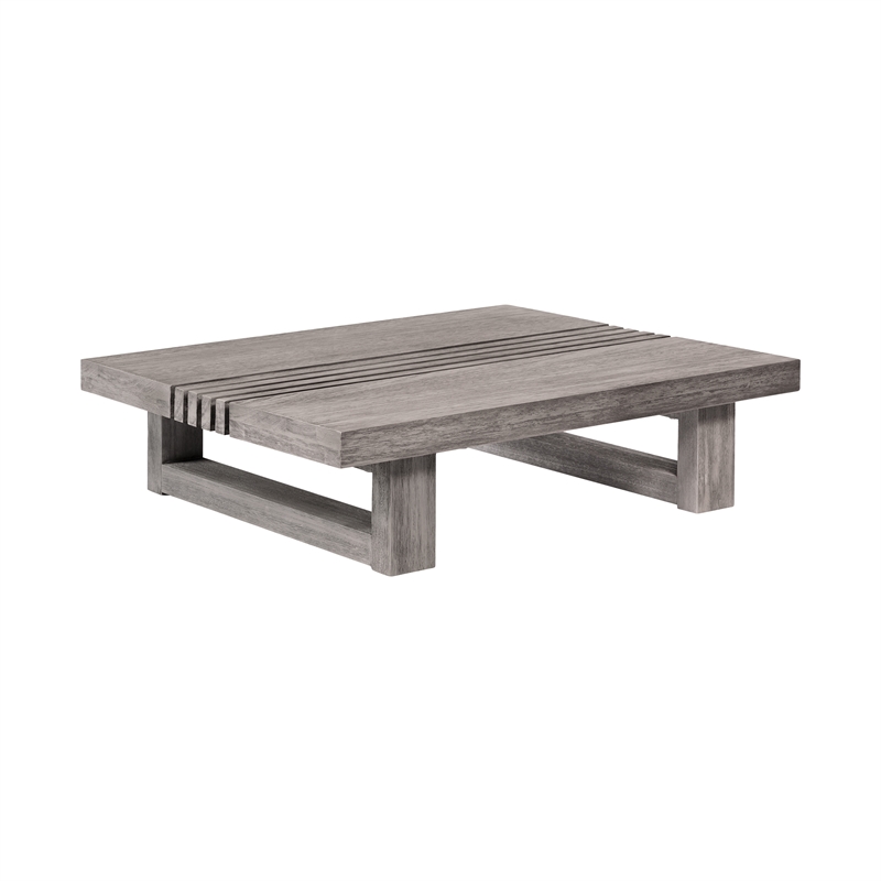 Glendora Doris Outdoor 7 Piece Live Edge Dining Set in Eucalyptus and Black Rope