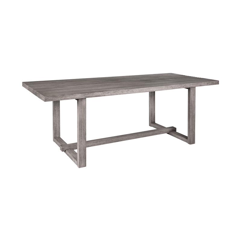 Glendora Island Outdoor 5 Piece Live Edge Dining Set in Eucalyptus and Rope