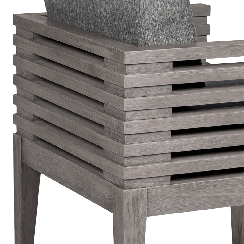 Glendora Island Outdoor 5 Piece Live Edge Dining Set in Eucalyptus and Rope