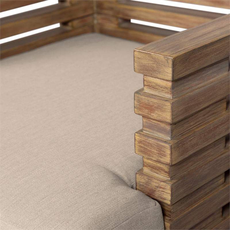 Glendora Island Outdoor 7 Piece Live Edge Dining Set in Eucalyptus and Rope