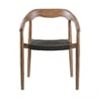Escondido Santo Outdoor 5 Piece Round Dining Set in Eucalyptus and Charcoal Rope