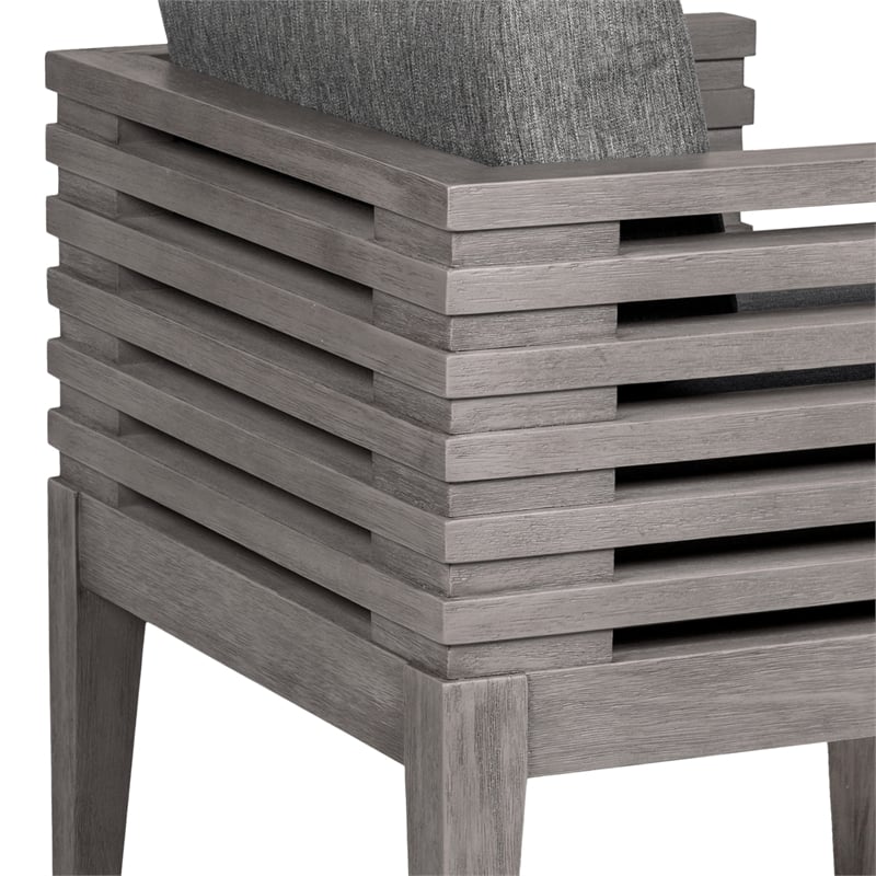 Escondido Santo Outdoor 5 Piece Round Dining Set in Eucalyptus and Charcoal Rope