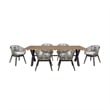 Glendora Tutti Frutti Outdoor 7 Piece Dining in Eucalyptus Rope and Cushions