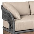 Orbit Outdoor 4 Piece Conversation Set in Eucalyptus with Rope and Cushions