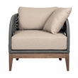 Orbit Outdoor 4 Piece Conversation Set in Eucalyptus with Rope and Cushions