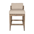 Vivid Outdoor Counter Stool in Light Eucalyptus Wood with Taupe Cushions