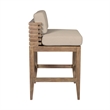 Vivid Outdoor Counter Stool in Light Eucalyptus Wood with Taupe Cushions
