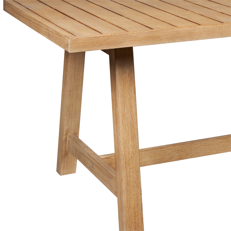 Vivid Outdoor Counter Stool in Light Eucalyptus Wood with Taupe Cushions