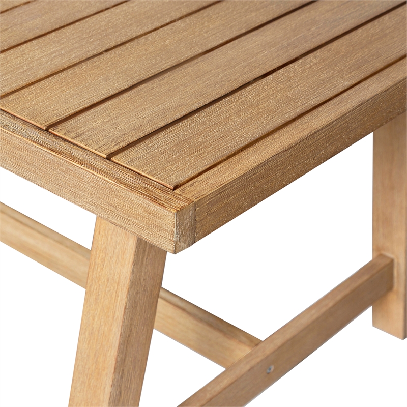 Vivid Outdoor Counter Stool in Light Eucalyptus Wood with Taupe Cushions
