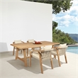 Vivid Outdoor Counter Stool in Light Eucalyptus Wood with Taupe Cushions