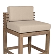 Benicia Outdoor Patio Chair in Black Steel with Gray Rope and Taupe Cushions