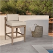 Benicia Outdoor Patio Chair in Black Steel with Gray Rope and Taupe Cushions