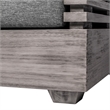 Benicia Outdoor Patio Sofa in Black Steel with Gray Rope and Taupe Cushions