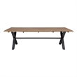 Glendora Outdoor Live Edge Dining Table in Eucalyptus Wood with Black Metal Base
