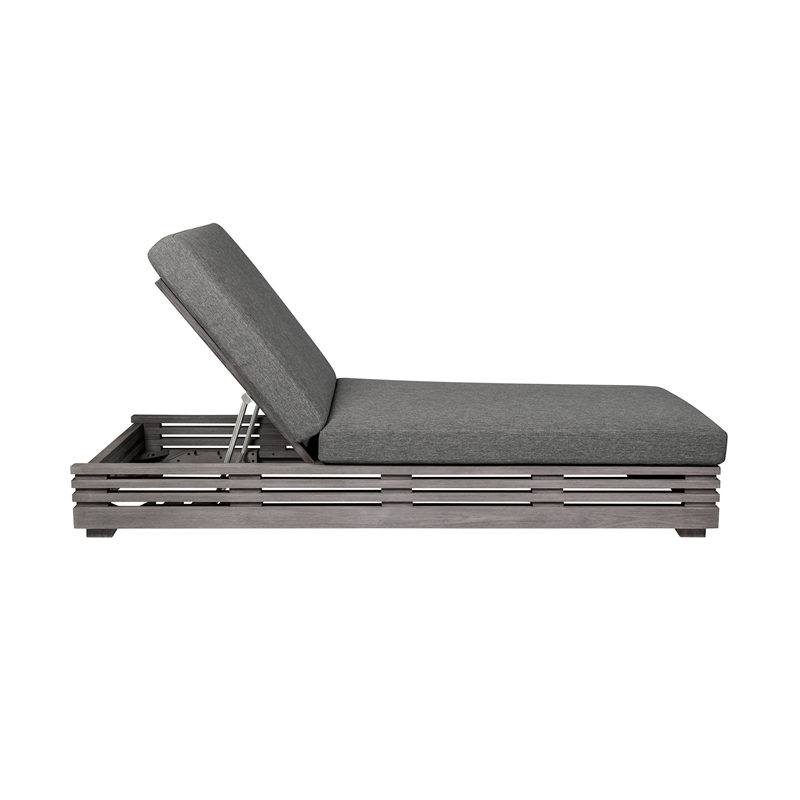 Orbit Outdoor Chair in Eucalyptus Wood with Gray Rope and Taupe Cushions