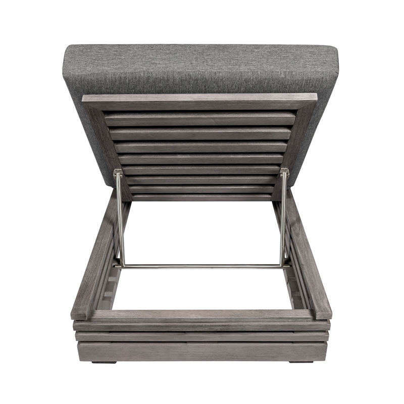 Orbit Outdoor Chair in Eucalyptus Wood with Gray Rope and Taupe Cushions