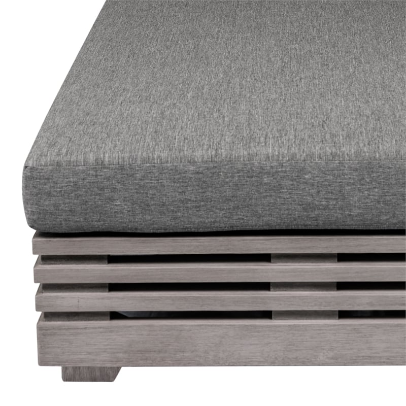 Orbit Outdoor Chair in Eucalyptus Wood with Gray Rope and Taupe Cushions