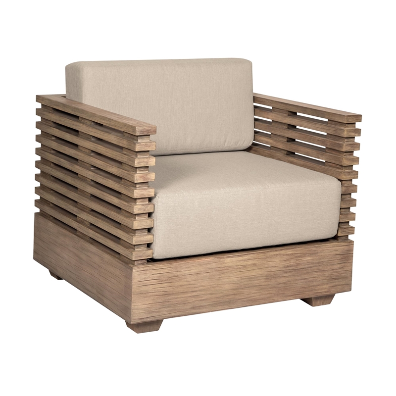 Vivid Outdoor 4 Piece Conversation Set in Light Eucalyptus Wood with Cushions