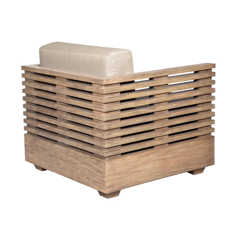 Vivid Outdoor 4 Piece Conversation Set in Light Eucalyptus Wood with Cushions