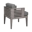 Vivid Outdoor 5 Piece Dining Set in Gray Eucalyptus Wood with Gray Cushions