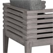 Vivid Outdoor 5 Piece Dining Set in Gray Eucalyptus Wood with Gray Cushions