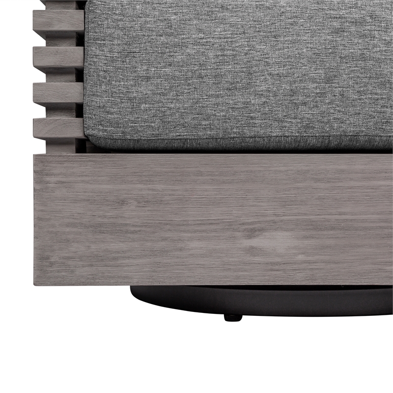 Orbit Outdoor Patio Dining Table in Weathered Eucalyptus Wood