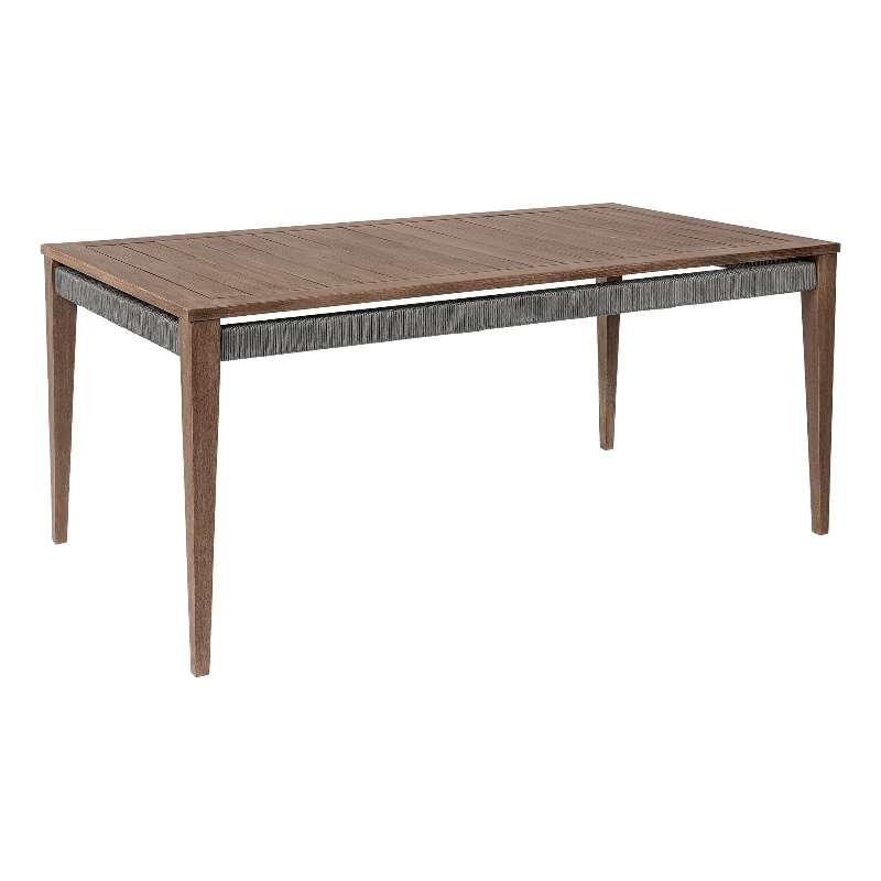 Orbit Outdoor Patio Dining Table in Weathered Eucalyptus Wood