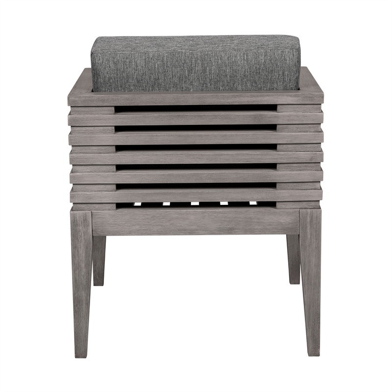Orbit Swivel Outdoor Chair in Eucalyptus Wood with Gray Rope and Taupe Cushions