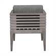 Orbit Swivel Outdoor Chair in Eucalyptus Wood with Gray Rope and Taupe Cushions