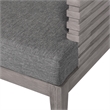 Orbit Swivel Outdoor Chair in Eucalyptus Wood with Gray Rope and Taupe Cushions
