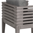 Orbit Swivel Outdoor Chair in Eucalyptus Wood with Gray Rope and Taupe Cushions