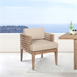 Orbit Outdoor Sofa in Eucalyptus Wood with Gray Rope and Taupe Olefin Cushions