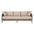 Orbit Outdoor Sofa in Eucalyptus Wood with Gray Rope and Taupe Olefin Cushions