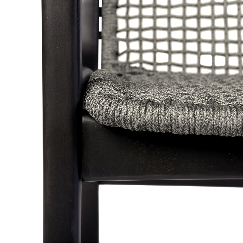 Vivid Outdoor Patio Chair in Gray Eucalyptus Wood with Gray Olefin Cushions