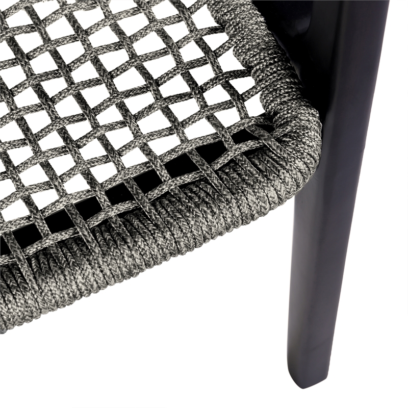 Vivid Outdoor Patio Chair in Gray Eucalyptus Wood with Gray Olefin Cushions