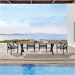 Vivid Outdoor Patio Chair in Gray Eucalyptus Wood with Gray Olefin Cushions