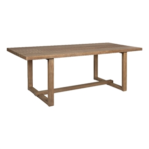Armen Living Vivid Outdoor Patio Dining Table in Light Eucalyptus Wood