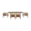 Vivid Outdoor 7 Piece Dining Set in Light Eucalyptus Wood with Taupe Cushions