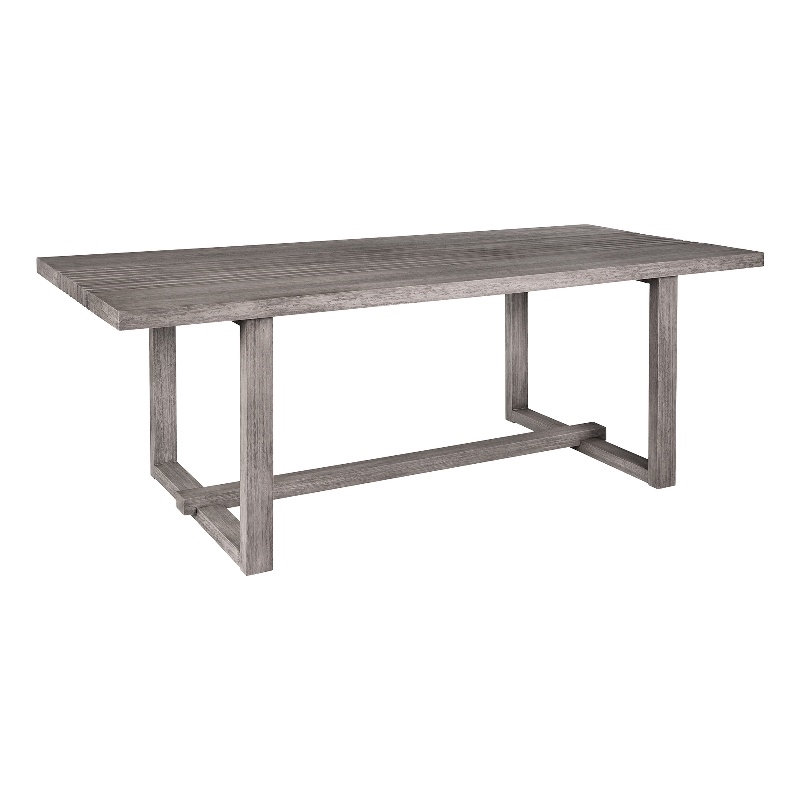 Vivid Outdoor Patio Dining Table in Gray Eucalyptus Wood